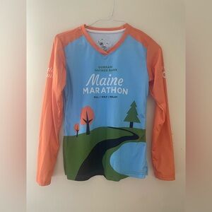 Maine Marathon Women's Long Sleeve Top - Blue and Orange